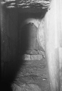Rolling stone in Tomb of Mariamne in Jerusalem ca. 1900