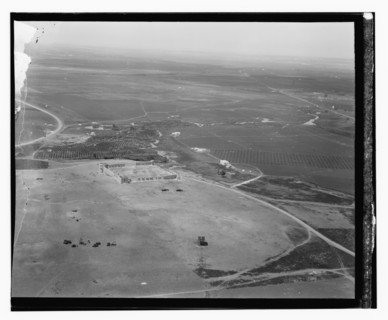 Aerial view of Aphek, also known as Antipatris, caravansary where Paul stopped during his biblical era journeys ca. 1925