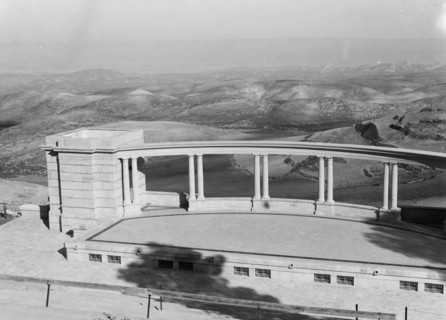 The Hebrew University open-air theatre looking toward Dead Sea ca. between 1925 and 1933