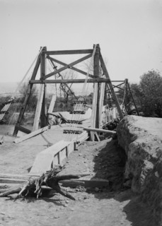 Army suspension bridge over the Jordan River ca. 1917