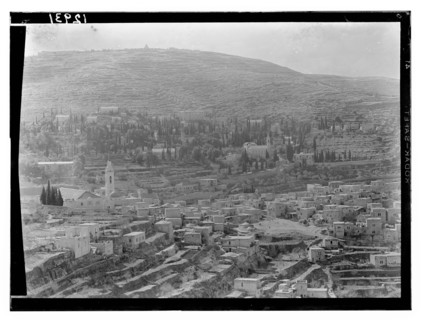 View from north of Ain Karim, a Jerusalem neighborhood, also spelled Ein Kerim ca. between 1940 and 1946