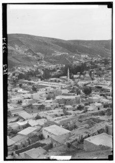 Trans-Jordan - Modern city of Amman, mosque seen in the center of the image ca. between 1898 and 1946