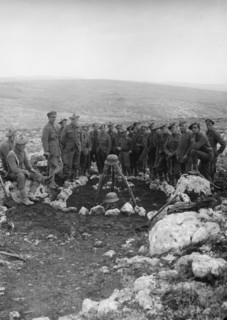 Tell el-Ful battlefield, etc. Large grave filled with dead Turks. ca. 1917