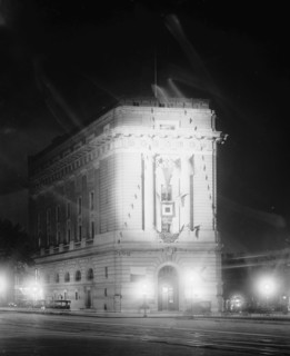Masonic Temple in Washington D.C., at night ca.  between 1910 and 1926