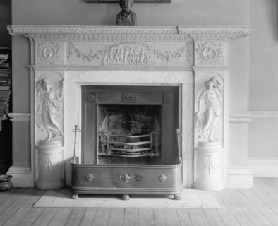 Fireplace inside the Octagon House, [Washington, D.C.], mantel in parlor ca.  between 1910 and 1926