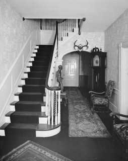 Stairway inside an early 1900s house ca.  between 1910 and 1935