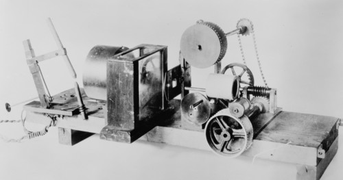 First motion picture projecting machine ca. photo taken between 1910 and 1935
