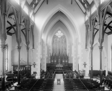 Ascension Church interior, empty church building [Washington, D.C.] ca.  between 1910 and 1935