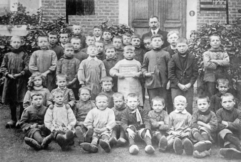 Belgium school children who were clothed and fed by Belgian Commission. ca.  between 1910 and 1920