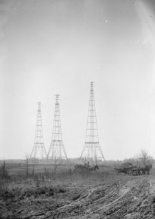 Three wireless towers, Arlington ca. between 1909 and 1920