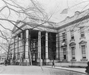 White House receiving its annual bath ca. between 1909 and 1932