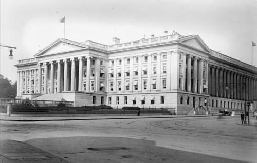 Treasury Department building in Washington D.C. ca. between 1909 and 1919