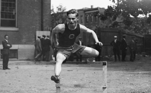 Early 20th century male hurdler ca. between 1909 and 1923