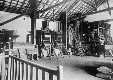 A coffee warehouse in Santos Brazil ca. between 1909 and 1920