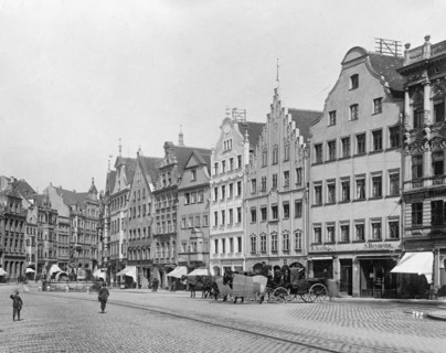 Augsburg, Germany, Maximillia St. with Mercury fountain ca. between 1909 and 1920