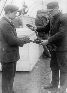 Teaching seamen to tie knots, U.S.S. Calvin Austin ca. between 1909 and 1920
