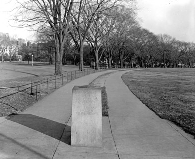 Lincoln Highway Zero Mile stone ca.  between 1918 and 1928