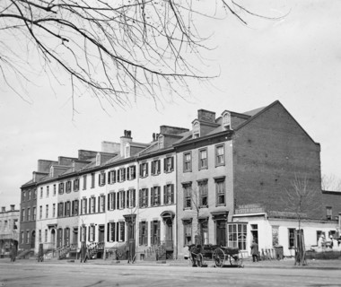Horse with cart parked outside the A.E. Beitzell Oyster House ca. between 1918 and 1920