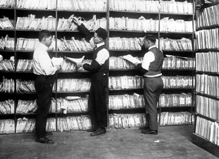 Workers at the U.S. Patent Office, [Washington, D.C.] ca.  between 1918 and 1928