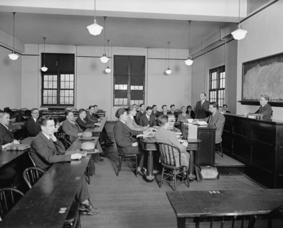 George Washington University, students in classroom, [Washington, D.C.], ca.  between 1918 and 1928