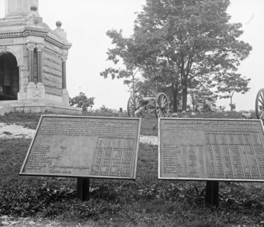 Markers showing number of casualties during the Battle of Chattanooga at Chickamauga and Chattanooga National Military Park ca.  between 1918 and 1920