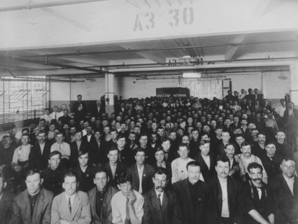 Immigrants in English class given by Training Service of the Department of Labor in Ford Motor Co. Factory, Detroit, Michigan ca. 1909