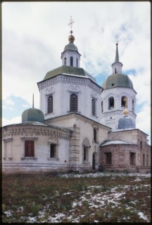 Monastery of the Transfiguration of the Savior, Church of the Transfiguration (1750s), northeast view, Eniseisk, Russia; 1999