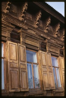 Wooden house, Sedov Street #68 (around 1900), ornamental details, Irkutsk, Russia; 1999