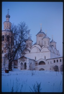 Savior-Prilutskii Monastery, Cathedral of the Savior (1537-42), west view, with bell tower, Vologda, Russia 1997.