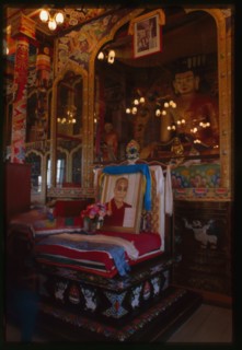 Ivolginsk Buddhist Datsan, main temple interior, Buddha shrine, Ivolga, Russia; 2000