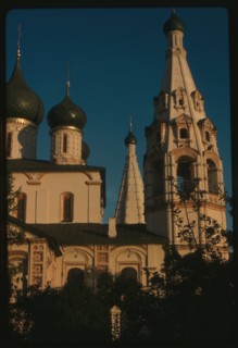 Church of Elijah the Prophet (1647-50), north facade, with bell tower, Yaroslavl, Russia 1988.