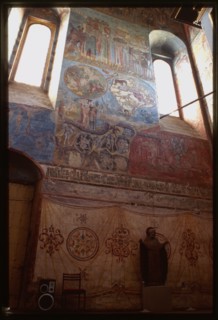Cathedral of the Annuciation (1560-84), interior, west wall, fresco of Last Judgment, Sol'vychegodsk, Russia 1996.