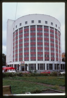 Chekist Village (gorodok chekistov) tower (1930s Constructivist architecture) (now Hotel Iset), Ekaterinburg, Russia 1999.