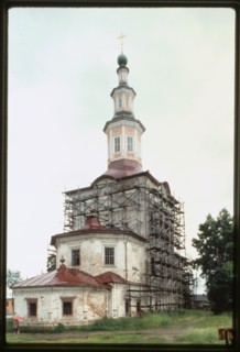 Church of the Nativity of Christ (1746-48 and 1786-93), northeast view, Tot'ma, Russia 1996.