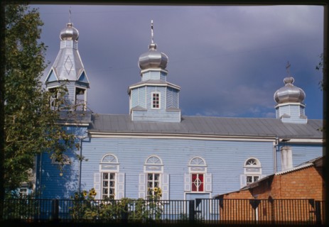 Orthodox (formerly Catholic) Church (mid 19th century), south facade, Chita, Russia; 2000