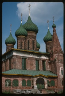 Church of Saint Nicholas Mokryi (1665-72), south view, with bell tower, Yaroslavl, Russia; 1994