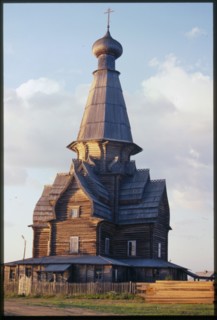 Church of the Dormition (1674), west facade, Varzuga, Russia; 2001