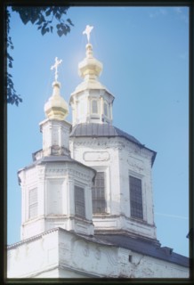 Dormition Cathedral (1652-63, 1728-32), northeast view, cupola detail, Velikii Ustiug, Russia 1998.