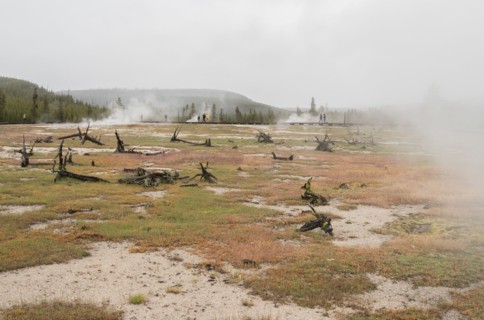Visitors at Biscuit Basin in Yellowstone National Park; Date: 13 June 2017