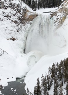 Lower Falls of the Yellowstone in Yellowstone National Park; Date: 3 February 2015