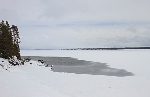 Yellowstone Lake at Pumice Point in Yellowstone National Park; Date: 18 April 2014