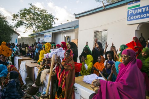 Garowe Art and Culture, Muslim women in colorful attire in Garowe Puntland ca. 3 June 2015