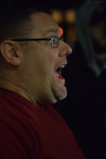 Protest outside Dallas police HQ after fifteen attacks, robberies against LGBT community, Dallas, USA (November 22, 2015)