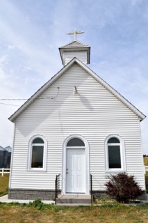 Small church in the town of Albin, Wyoming