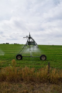 A Lockwood Irrigation System at work on farmland in eastern Wyoming