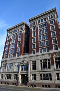 The original Dallas County Criminal Courts building in downtown Dallas, TX where executions were carried out by hanging until 1923