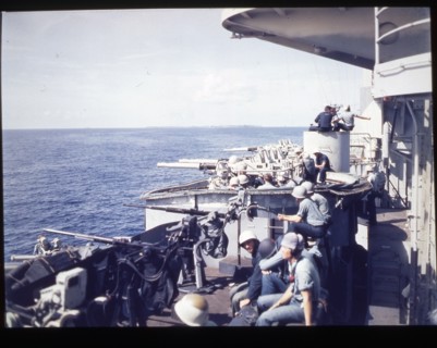 Crews of a US battleship, 1944