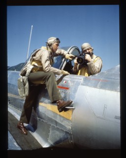 Discussing a mission, 1944