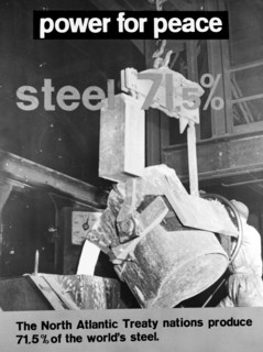 NATO poster with photo of steel production