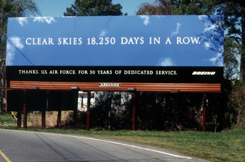 The Boeing Corporation purchased a billboard